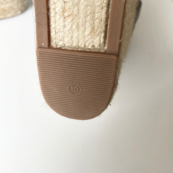 MARC FISHER Adalyn Black Leather/Suede Jute Wedge Platform Sandals 10 - Picture 11 of 13